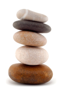 A balanced stack of stones